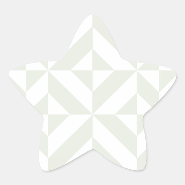 Weiches Grau Geometrische Art Deco Stern-Aufkleber (Vorderseite)