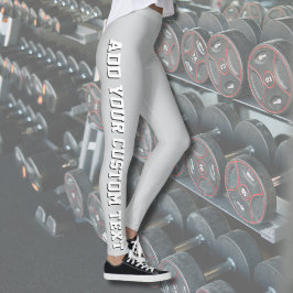 Weiches Grau Personalisierter Benutzerdefinierter Leggings
