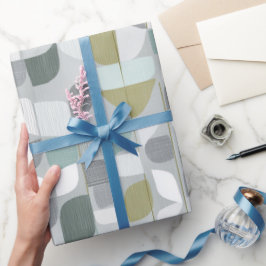 Weiches Graues Salbei Balance Abstrakte Muster Geschenkpapier