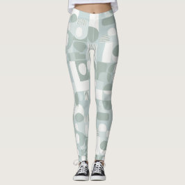 Weiches Graues Salbei Balance Abstrakte Muster Leggings