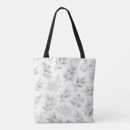 Weiches grünes botanisches Blätter Muster Tasche
