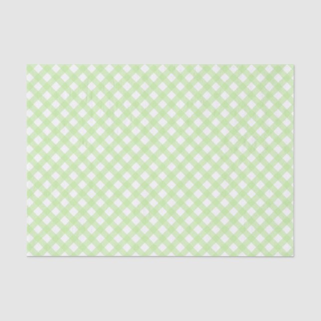 Weiches grünes Gingham-Musterteppichpapier Seidenpapier (Vorderseite)