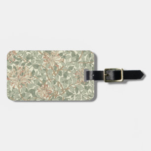 Weiches grünes Vintage-William-Morris-Geißblatt Gepäckanhänger