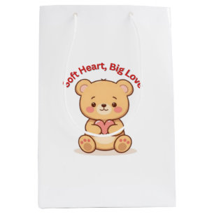 Weiches Herz Große Liebe Süßer Teddybär Mittlere Geschenktüte