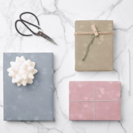 Weiches Herz-Muster Geschenkpapier Set