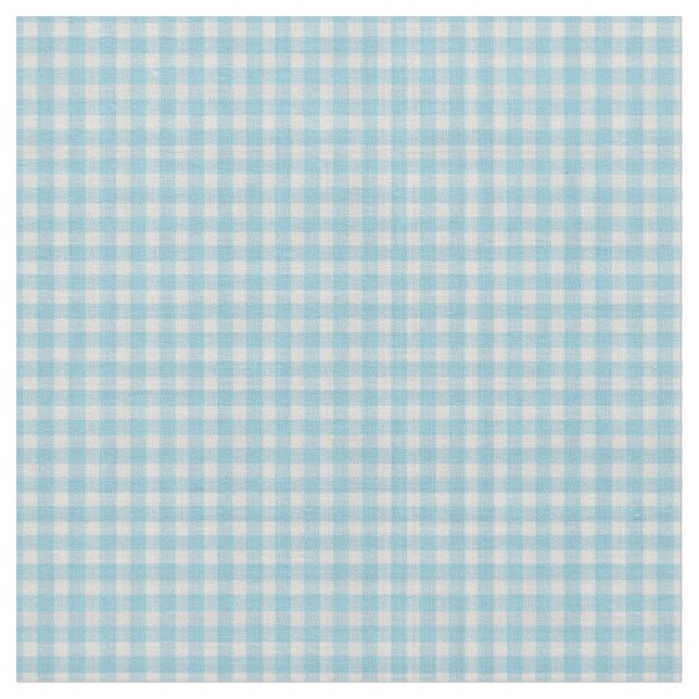 Weiches Himmelblau Gingham Karomuster Stoff (Nahaufnahme)