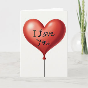 Weiches Ich liebe dich Herz-Ballonkarte Karte