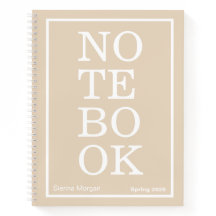 Weiches Khaki/Beige modernes großes "NOTIZBUCH"