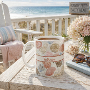 Weiches Küstenmeer-Muschel-Strandmuster Kaffeetasse