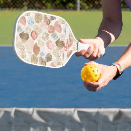Weiches Küstenmeer-Muschel-Strandmuster Pickleball Schläger