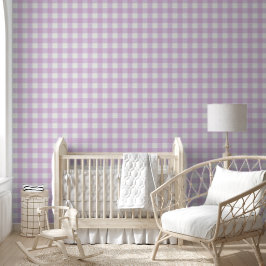 Weiches Lila Gingham Karo – Sanftes Pastell Cottag Tapete