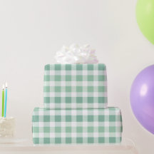 Weiches Minzgrün Weiß Frisches Gingham Karomuster