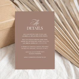 Weiches Mocha Taupe | Luxuriöse Details für Hochze Begleitkarte