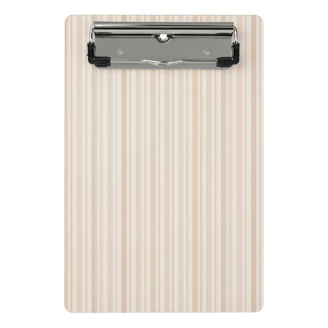 Weiches neutrales Streifenmuster Mini Klemmbrett (Vorderseite)
