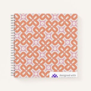 Weiches Orange- und Rosa-Blumen-Geometrie-Notizbuc Notizbuch