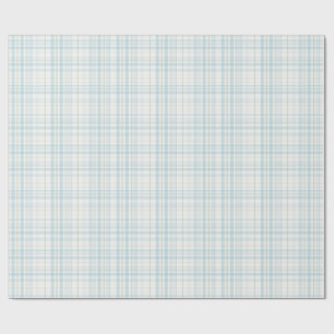 Weiches Pastellblaues Leinen-Karomuster Geschenkpapier
