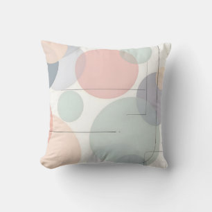 Weiches, pastellfarbenes Zirkelmuster.Modernes Auß Kissen
