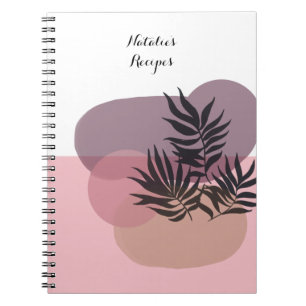 Weiches Pastellrosa abstraktes tropisches Notizbuc Notizblock