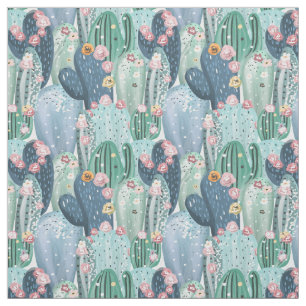 Weiches Patel Kaktus-Muster des Monogramm- Stoff