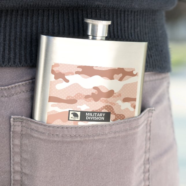 Weiches Pfirsich-Tarnmuster Militär  Flachmann (Beispiel)