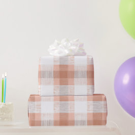 Weiches Pfirsich Weißes Licht Gingham Röte Karo Mu Geschenkpapier