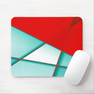 Weiches Rechteck der Turcoise Trapeze unter rotem  Mousepad