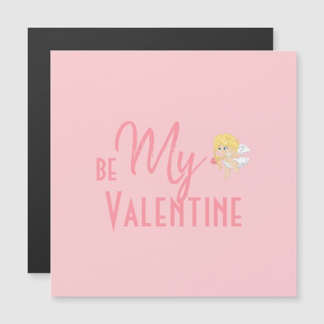 Weiches romantisches Rosa ist meine Valentinkarte Magnetkarte (Vorne/Hinten)