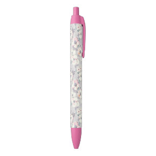 Weiches rosa Aquarell-Muster des Monogramm- Kugelschreiber