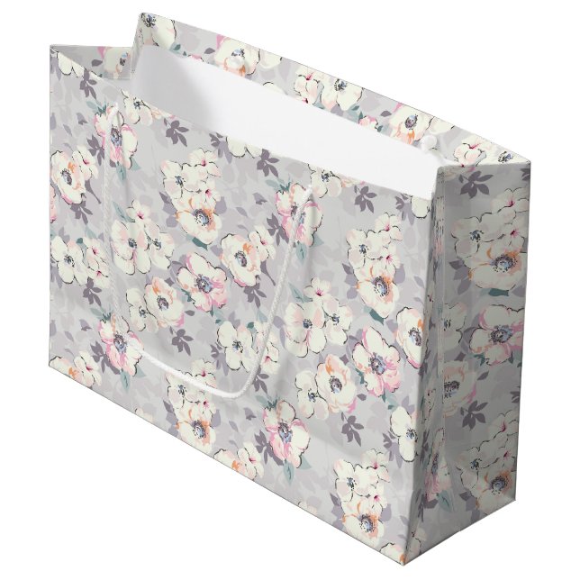Weiches rosa Aquarell-Muster Große Geschenktüte (Vorderseite Schrägansicht)