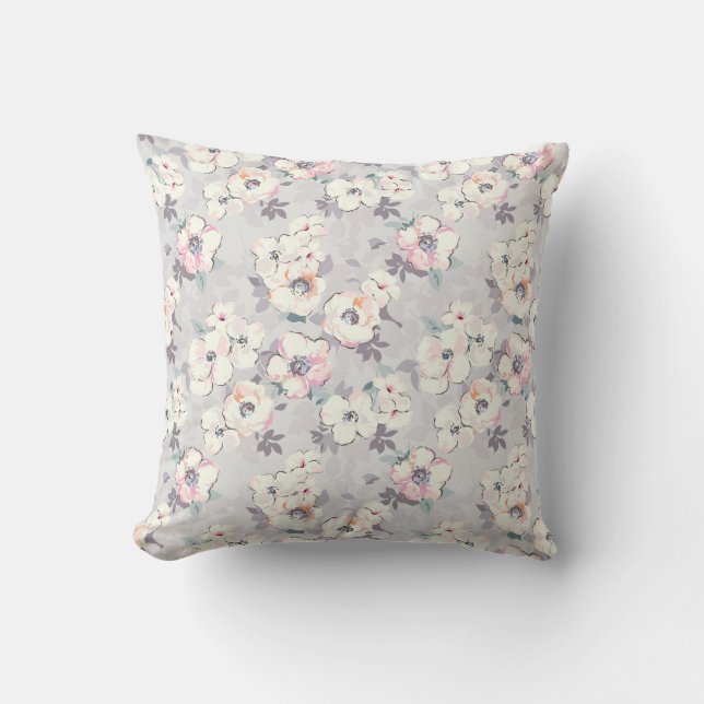 Weiches rosa Aquarell-Muster Kissen (Vorderseite)