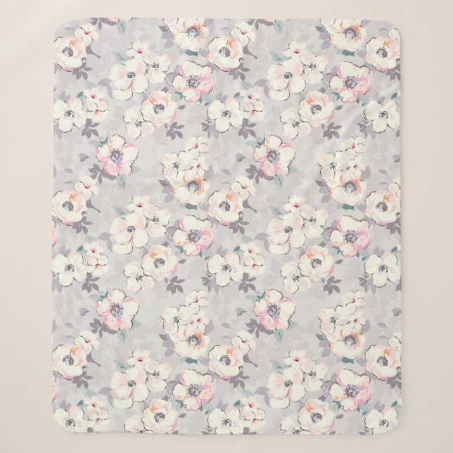 Weiches rosa Aquarell-Muster Sherpadecke (Vorderseite)