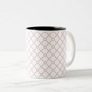 Weiches Rosa geometrisches Gittermuster Zweifarbige Tasse