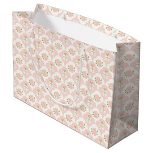 Weiches Rosa-Geschenk & Rosen-Muster Große Geschen Geschenktüte