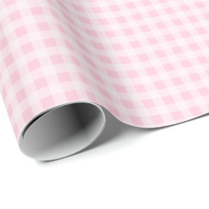Weiches rosa Gingham-Geschenkpapier Geschenkpapier