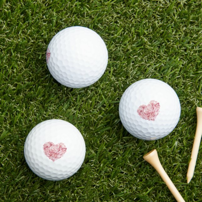 Weiches rosa Herz Blumen Golfball (Insitu Gras)