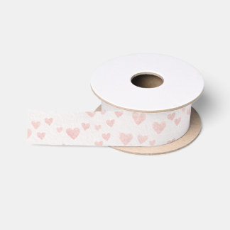 Weiches rosa Herz Satinband