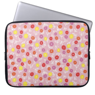 Weiches Rosa Kinder Blumen Ditsy Laptop Hülle Laptopschutzhülle