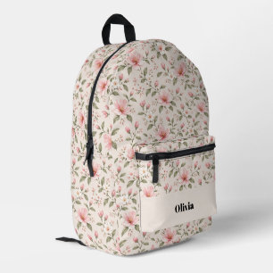 Weiches rosa Kirschblüten-Blumenmuster nahtlos Bedruckter Rucksack