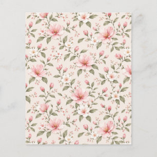 Weiches rosa Kirschblüten-Blumenmuster nahtlos Flyer