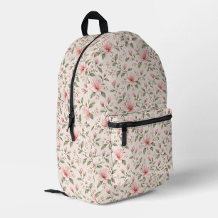 Weiches Rosa Kirschblüten Florales Nahtloses Muste Bedruckter Rucksack