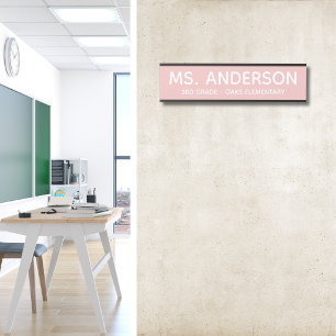 Weiches rosa Klassenzimmertür-Schild Türschild