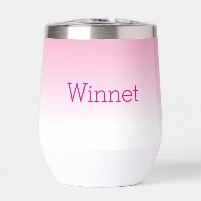 Weiches Rosa Ombré-Weinbecher (Vorderseite)