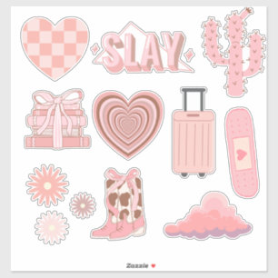 weiches rosa Preppy Aufkleber