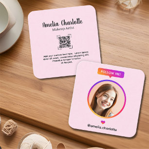 Weiches rosa Profilfoto Soziale Medien Vernetzung Telefonnummerkarte