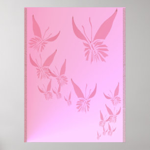 Weiches rosa Schmetterlings-Plakat Poster