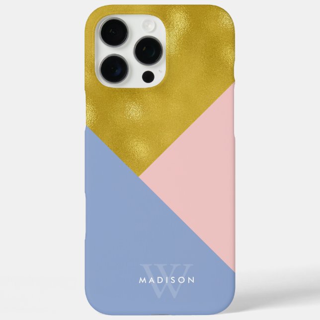 Weiches rosa Singrün-und Imitat-Gold mit Monogramm title_seo2 (Rückseite)