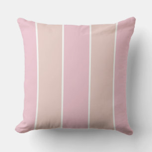 Weiches Rosa und Beige Vertikalstreifenmuster Kissen