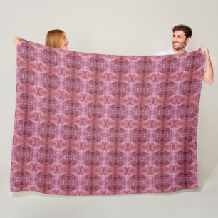 Weiches rosa und violettes geometrisches Muster Fleecedecke