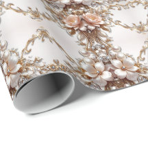 Weiches Rosa und Weiße Blumen Geschenkpapier