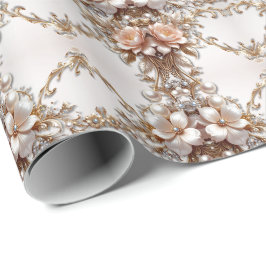 Weiches Rosa und Weiße Blumen Geschenkpapier